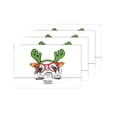 thumbnail image 4 of MKHERT Funny Christmas Pug Dog in Mask Santa's Antler Reindeer and Glasses Placemats Table Mats for Dining Room Kitchen Table Decoration 12x18 inch,Set of 4, 4 of 4