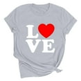 thumbnail image 5 of Goodtrade8 Short Sleeve Valentines Shirts Womens Plus Size Valentines Womens Clothes Printed Heart Crew Neck Casual Love Holiday Tops, 5 of 6