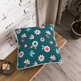 thumbnail image 3 of Velvet Decorative Throw Pillow Covers Set of 2, Soft Square Cushion Cover with Invisible Zipper Cute Spring Flowers Printing, 20"x20", 3 of 7