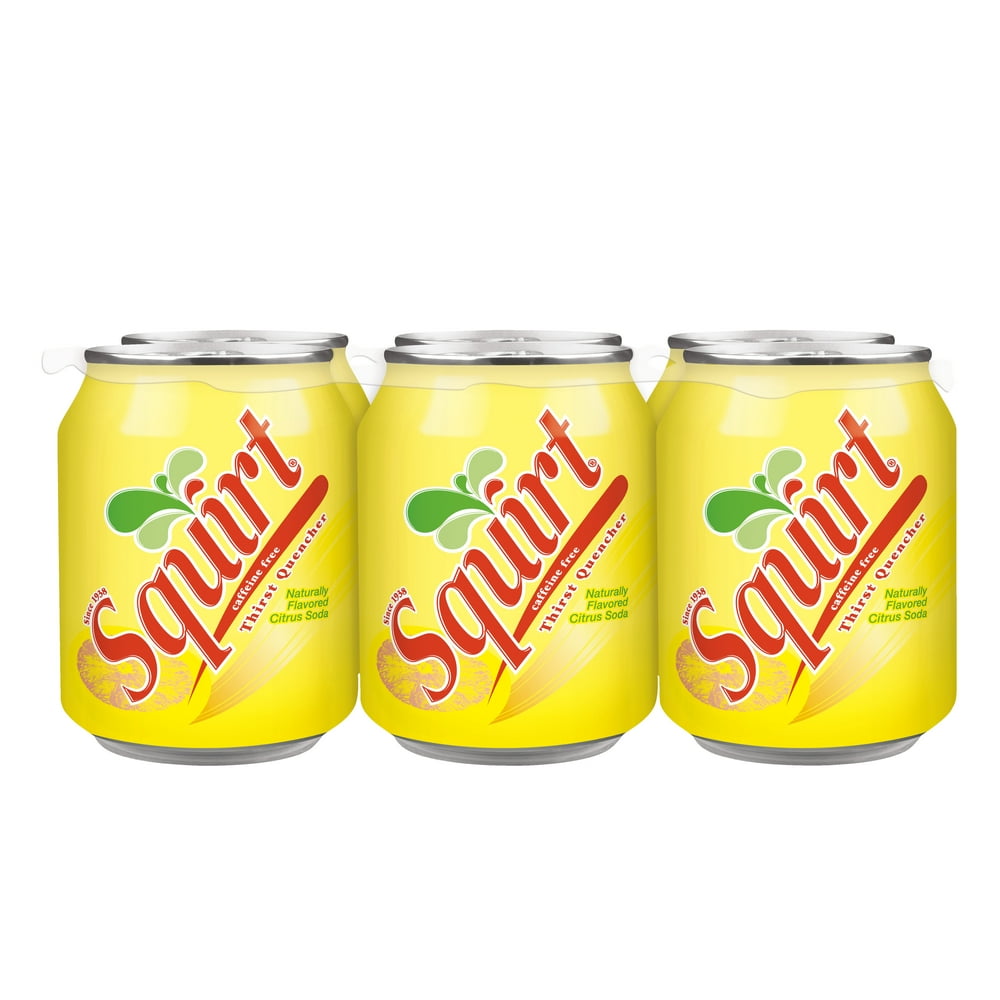 Squirt CaffeineFree Naturally Flavored Citrus Soda, 8 Fl. Oz., 6 Count