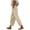 A Khaki, variant on Nmnitkp Linen Pants Women Fashion 2026 Casual Lightweight Drawstring Elastic Waist Pants with Pockets Brown,L