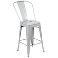 thumbnail image 2 of Home Square 24" Metal Counter Stool in Silver Finish - Set of 3, 2 of 11