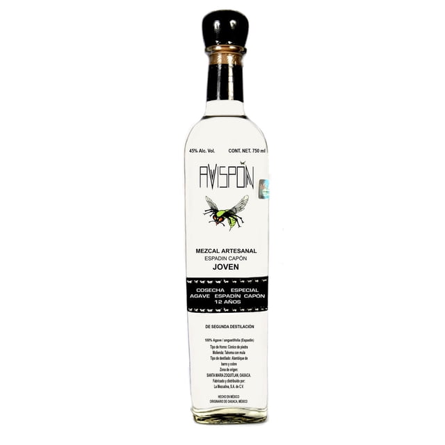 Mezcal Avispon Espadin Joven Avispon Agave Espadin 12 Años de Maduración Artesanal Organico