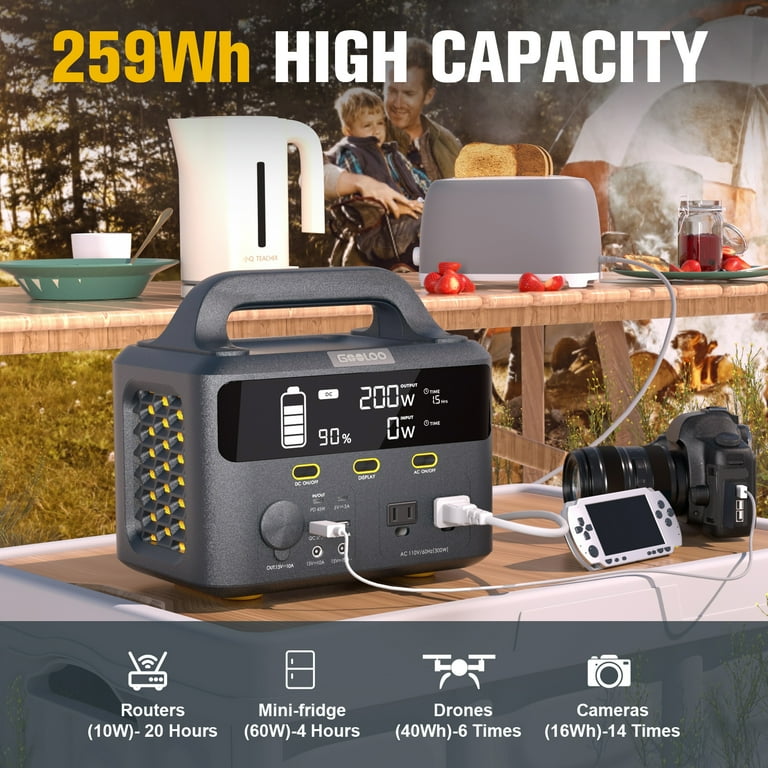 GOOLOO Discovery 300 Portable Power Station 259Wh, 300W Solar