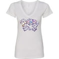thumbnail image 3 of Inktastic Fluffy Sheep Family Women's V-Neck T-Shirt, 3 of 5