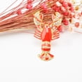 thumbnail image 3 of Rojo lindo langosta cristal rhinestone broche diseñador encantador retro broches broches bufanda bufanda banderas día de tarjeta del día de San Valentín fiesta tholdsy AP004641-00, 3 of 7