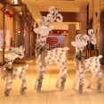 thumbnail image 4 of Christmas Home Decor Accessories White Snowman Fawn Elk with LED Lights Deer Up Model for Home Light-Up Party Ornaments, 4 of 5