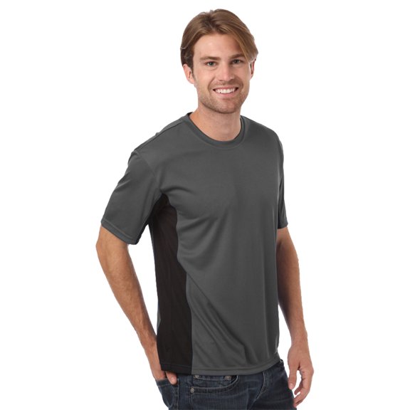BlueGeneration Men's Colorblock Wicking Tee - Graphite 3 Extra Large Solid