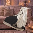 thumbnail image 6 of Siamese Cat with Moon and Olive Leaves, Serene Modern Style for Cat Lovers, Minimal Lunar Cat Scene and Birthday Gift, Soft Flannel Blanket for Bedroom and Reading Nook, Home Decor, 6 of 9