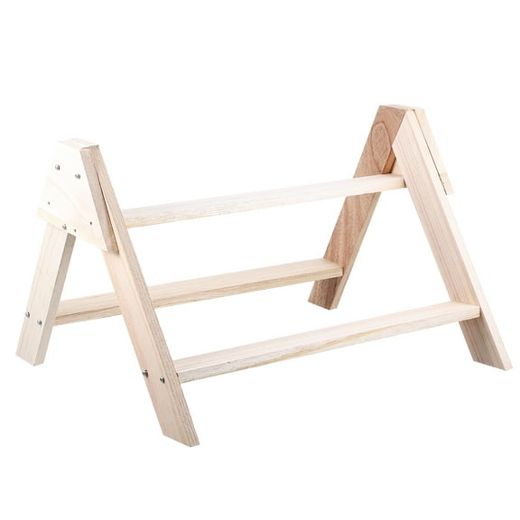 FOMIYES Beige Wood Chicken Perch Stand Poultry Rooster Hen Bird Ladder for Pet Activity