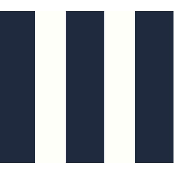 Luxe Haven Designer Stripe Peel and Stick Wallpaper (Midnight Blue & White)