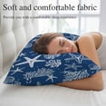 thumbnail image 5 of Marine Life Throw Pillow Covers Starfish Coral Shell Gradient Navy Blue Ocean Decorative Lumbar Pillow Cover Rectangle Cushion Case for Sofa Couch Bed Living Room Bedroom 20 X 26 Inches, 5 of 9