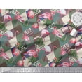 thumbnail image 2 of Soimoi Brown Poly Georgette Fabric Flamingo Bird Decor Fabric Printed Yard 52 Inch Wide, 2 of 3