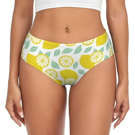 Womens Underwear  Cute Lemon Light Green Leaves No Show Seamless Underwear  Soft Comfy Stretch Panties  Hipster Ladies Panties Bikini Underwear Briefs