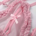 thumbnail image 6 of JSGEK Women Floral Lace Bra and Thong Set Underwire Support Adjustable Straps Delicate Embroidery Lingerie for Bedroom Wear Pink L, 6 of 7