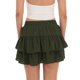 thumbnail image 4 of Falda lisa con cordones para mujer, cintura alta, plisada con volantes y pliegues., 4 of 4