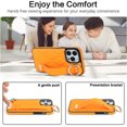 thumbnail image 5 of Allytechgroup 2024 New Trendy Back Case Cover for Apple iPhone 14 Pro Max, Premium PU Leather Luxury Design with Ring Holder Stand Bracket Bumper Shockproof Phone Case for Girls Women, Orange, 5 of 8