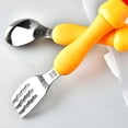 thumbnail image 5 of Easy Grip Handles Stainless Steel Fork and Spoon Set, Food Grade Safety Standards Promotes Independence for Self-Feeding Training Utensils for Toddlers, 5 of 5