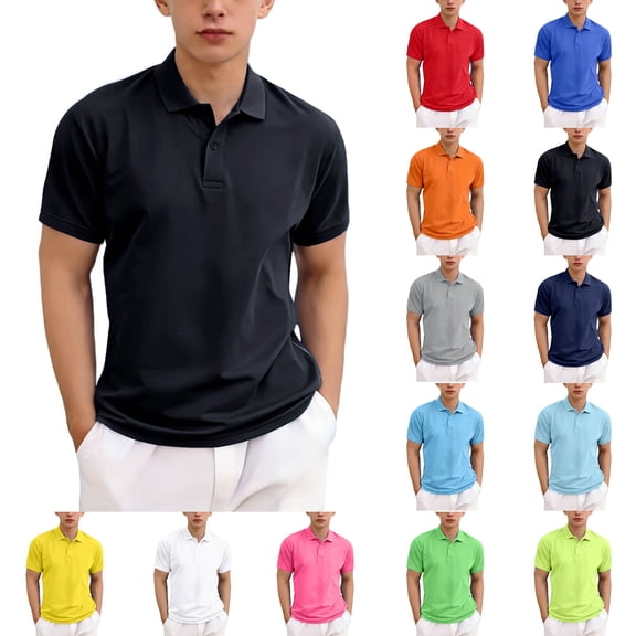 Boys Shirts Summer Shirts for Boys Solid Color Collared Short Sleeves T-shirt Top for Toddler Boys T-Shirts Size 3-4Years