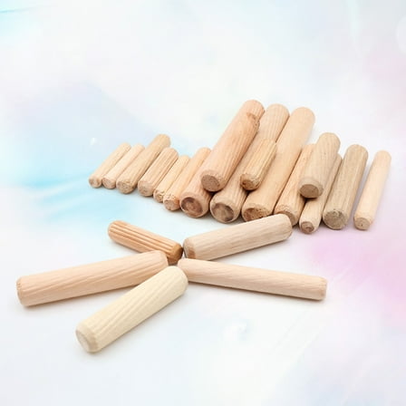 Masteelf 200 Pack 6x30mm Wood Dowel Straight Fluted Wooden Dowel For Furniture Crafts