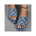 thumbnail image 3 of Comfortable Summer Sandals for Women: Lightweight Non-Slip Open-Toe Slides with Thick Soles, Stylish Plaid Design for Casual Wear, 3 of 6