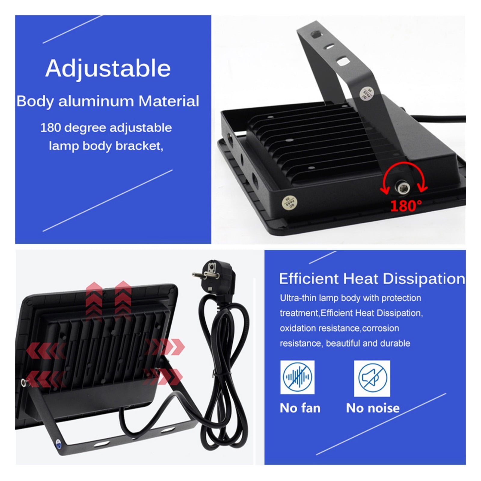 50W 100W LED UV Floodlight Halloween Party Ambient Light 395nm 400nm IP66 Waterproof Ultraviolet Fluorescent Stage Lamp ,Save Energ