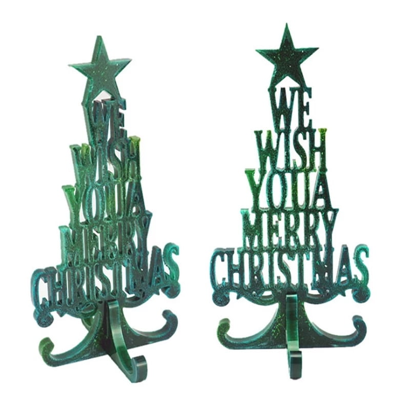 3D Christmas Tree Letter Crystal Epoxy Casting Mold for Jewelry Making Ornament Decor Home Decoration Iriisy Christmas Tree Silicone Resin Mold Christmas Party Supplies Gifts