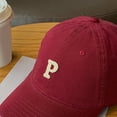 thumbnail image 7 of Unisex Embroidery P Letter Print Extended Brim Adjustable Baseball Hat Sunscreen Visor Sun Hat Fashion Accessories, 7 of 7