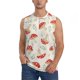 thumbnail image 1 of Fotbe Cartoon Flat Mushrooms Men's Camiseta sin Mangas Estampada para Hombres, Playera Casual para Gimnasio, Entrenamiento, Playa-XX-Large, 1 of 7