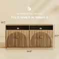 thumbnail image 6 of BELLEZE 65 Inch Fluted TV Stand, Mid Century Modern Entertainment Center with Storage Cabinets & Open Shelves, Media Console TV Cabinet with Adjustable Shelves For Living Room, Caramel Brown, 6 of 7