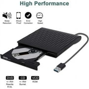 External DVD Drive, USB 3.0 CD Burner CD/DVD +/-RW Optical Drive, Slim Portable DVD CD ROM Rewriter Writer Duplicator for Laptop Desktop PC Windows 10/8/7 MacBook
