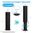 thumbnail image 2 of Adjustable Bed Legs 8-12 Inch, Heavy Duty Replacement Bed Frame Legs with M8 Threads, Reinforced ABS Furniture Legs for Adjustable Beds, Sofa, Desk & Furniture, 4 Pack, 2 of 8