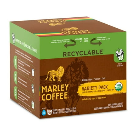 Marley Coffee Marley Mixer - Organic, RealCup portion pack for Keurig K-Cup Brewers, 36 Count