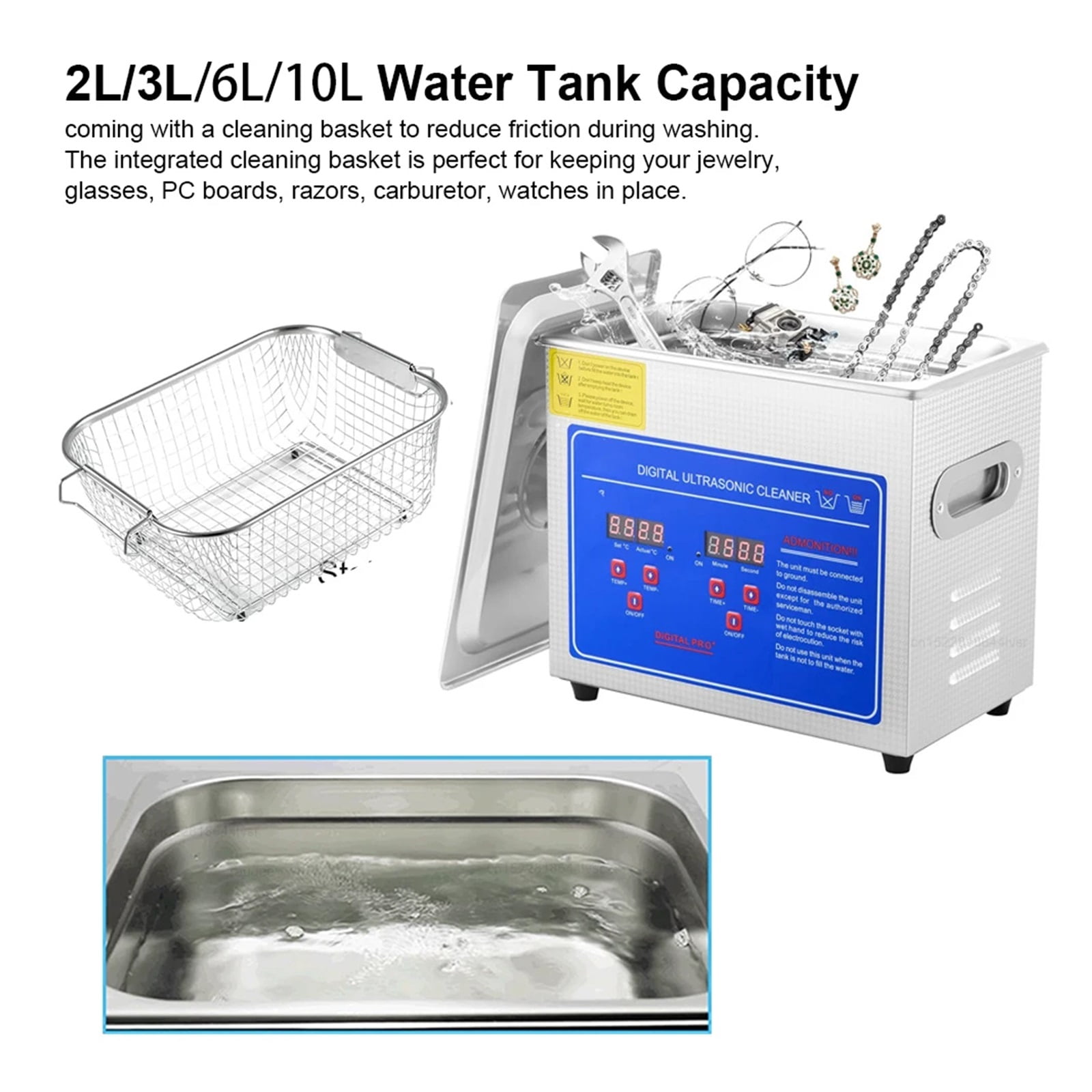 1.3L 2L 3L 6L 10L 15L 22L 30L Ultrasonic Cleaner with Heated Portable Lave-Dishes Washing Machine Diswasher Ultrasound Cleaner