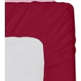 thumbnail image 2 of 1-Piece fitted sheet solid pattern Egyptian cotton 600 Thread Count Queen Size Fit up to 16'' Deep Pocket Red Solid, 2 of 5
