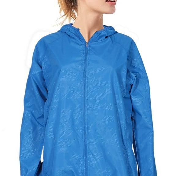 QIFULL Breathable Waterproof Coat Women Blue 1Pack