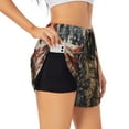 thumbnail image 3 of Lsque Bald Eagle Soldier Printed Women's Running Shorts with Liner Pockets,Elastic Quick Dry Workout Athletic Gym Yoga Shorts,Womens High Waist Shorts-Large, 3 of 9