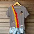 thumbnail image 4 of Women's Germany Football Graphic T-Shirt, Women's V-Neck T-Shirt German Soccer Letter Print Graphic Tee, Casual Fashion Top, Summer Short Sleeve Blouse for Soccer Tournament 2026 Light Gray Size: XL, 4 of 4
