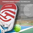 thumbnail image 2 of Palette de Pickleball T700 Pressée à Chaud, une Pièce, Imprimée UV, Fini Mat, Rouge, Paquet Simple, 2 of 12