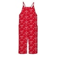 thumbnail image 6 of HXWCHs Girls' floral palazzo pants Romper With Bow Print Loose Fit Comfortable Playwear Stylish Pocket Design Soft Breathable Fabric Red 13-14Years, 6 of 6
