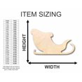 thumbnail image 2 of Unfinished Wood Santa Claus Sleigh Shape - Christmas - Ornament - Craft - up to 46" DIY 6" / 1/4", 2 of 3