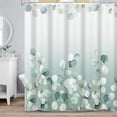 thumbnail image 2 of 72x78 Inches Green Leaves Shower Curtain Watercolor Eucalyptus Leaves Sage Spring Leaf Plant Shower Curtains for Bathroom Bathtub Home Decor Waterproof Polyester Fabric with Hooks, 2 of 6