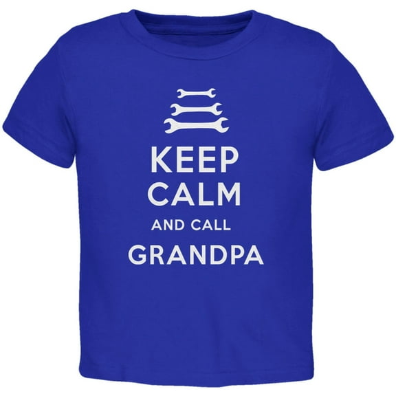 Father's Day Keep Calm & Call Grandpa Royal Toddler T-Shirt - 2T