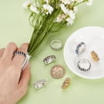 thumbnail image 3 of 10 anillos de diamantes de imitación de 5 estilos, de aleación, ajustables, de plata, elásticos, apilables, accesorios de joyería, 3 of 9