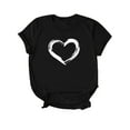 thumbnail image 4 of Innerwin T-shirt à Col Rond pour Femme T-shirt Tenue Quotidienne T-shirt Mode à Imprimé Cœur Noir G, 4 of 7