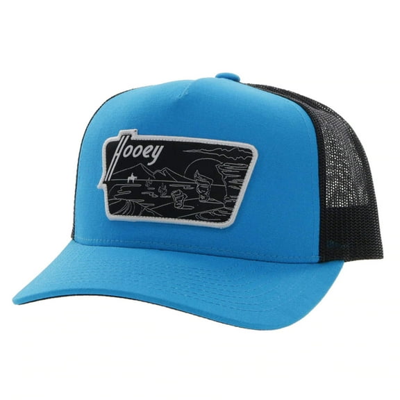 Hooey Men's Davis Desert Logo Patch Mesh Back Trucker Cap Blue One Size