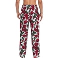 thumbnail image 3 of Uemuo Rose Flowers Pattern Men's Wide Leg Palazzo Lounge Pants with Pockets Light Weight Loose Comfy Casual Pajama Pants-Large, 3 of 9