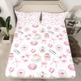 thumbnail image 2 of Castle Fairy Kids Teens Kawaii Bowknot Twin Sheet Sets,Butterfly Love Heart Bedding, 2 of 7