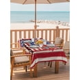 thumbnail image 2 of 60x120 Inch Outdoor Tablecloth with Umbrella Hole Zipper Rectangle American Flag Rectangular Tablecloths Outside Waterproof Red Stripe Blue Star Patriotic Floral Patio Table Cover for Picnic Party, 2 of 8