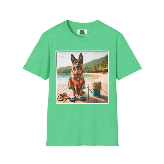 German Shepherd Dog "Beachin" Unisex Softstyle T-Shirt